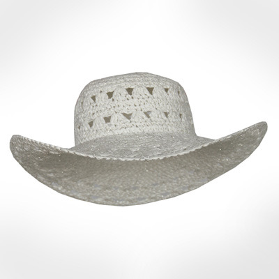 Women's Lurex Crochet Paper Wide Brim Hat