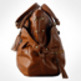 Women's Tasselled Soft PU Leather Handbag With Rivits and Ring-Brown - Thumbnail 4