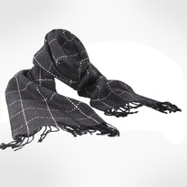 Men's Genuine Cashmere Supersoft Check Pattern Scarf-Grey