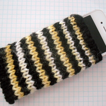 Knit striped iPhone sock