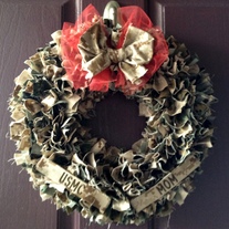 Multi Color Military Cammie Wreath WITH Nametapes