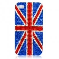 New Bling Bling Crystal UK Flag iPhone 4/4S Case (#435)