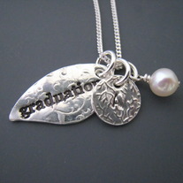 Graduation & Initial Necklace, Pearl of Wisdom