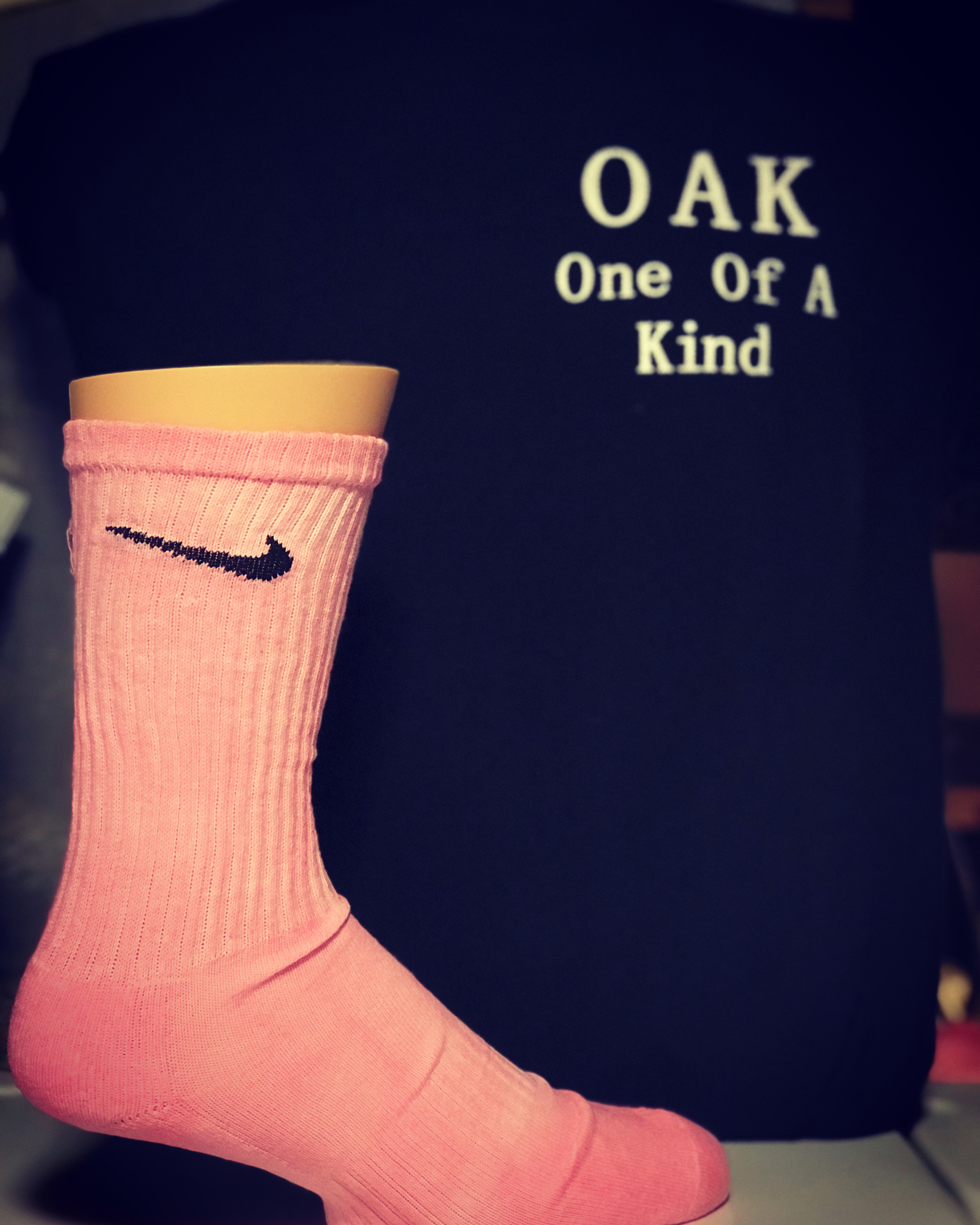 Custom Pink Breast Cancer Nike Socks · OAK "One of A Kind" Apparel