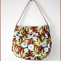 50s Inspired Hobo Bag without FLAP - Brown Vines