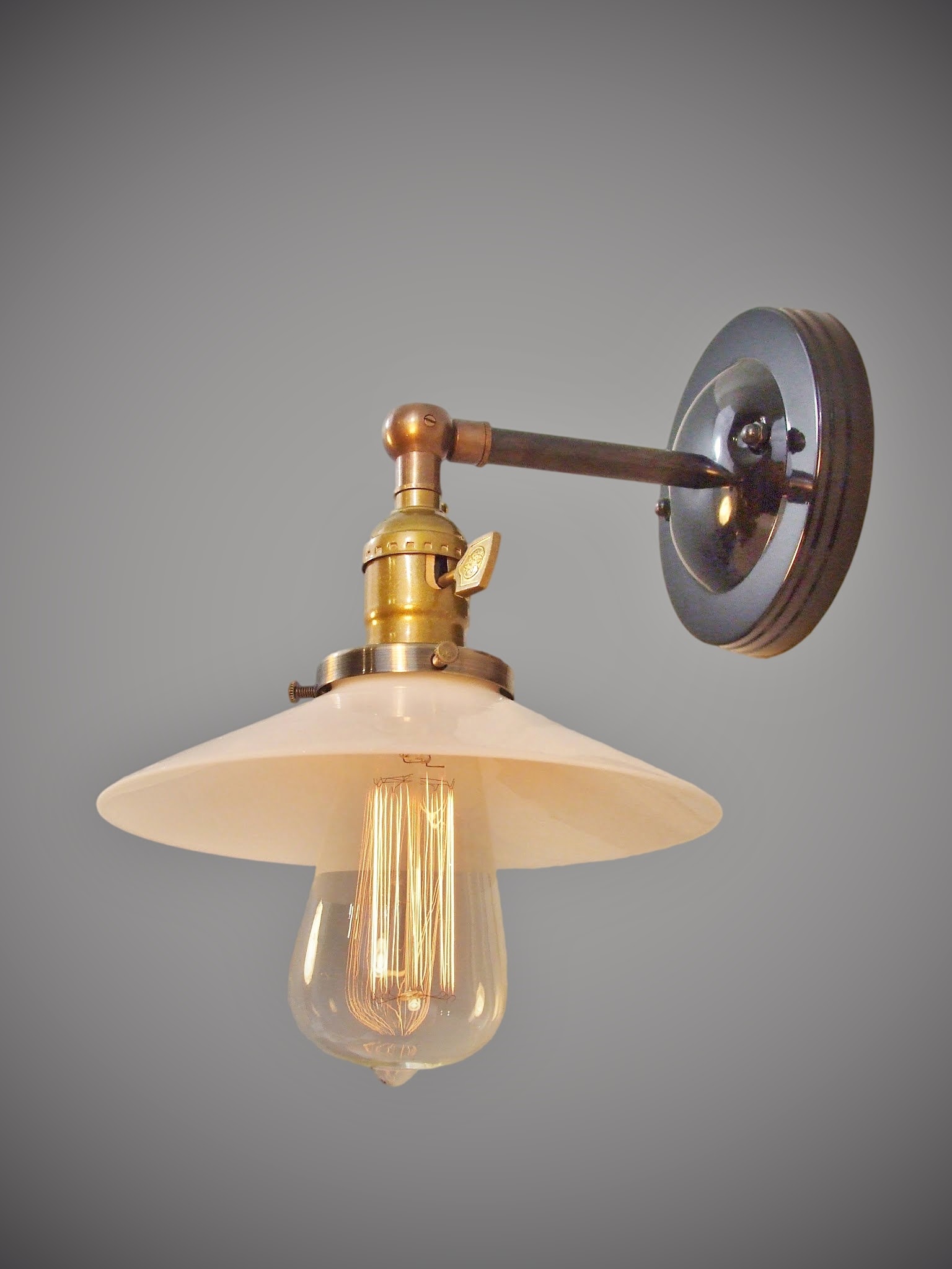 Industrial Swivel Sconce Machine Age Lamp with Glass Shade on Storenvy