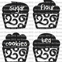 Cupcake Vinyl Canister Labels Set of 3