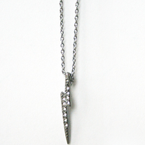 Gunmetal Lightning Bolt Necklace
