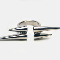 Silver Double Spike Ring