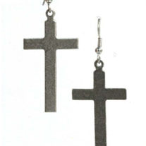 Large Antique Silver Cross Earrings
