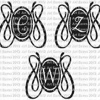 Super Swirly Framed Monogram Vinyl Decal