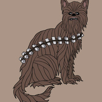Chewbacca cat, 5x7 print