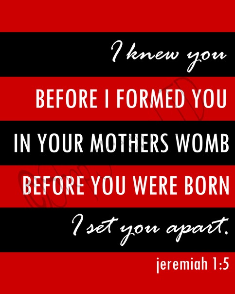 Jeremiah 1:5 - Red & Black