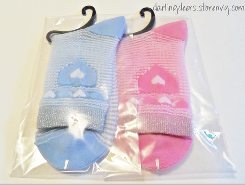 Pastel Heart See-Through Socks