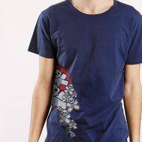 Skull Tee, Navy Blue