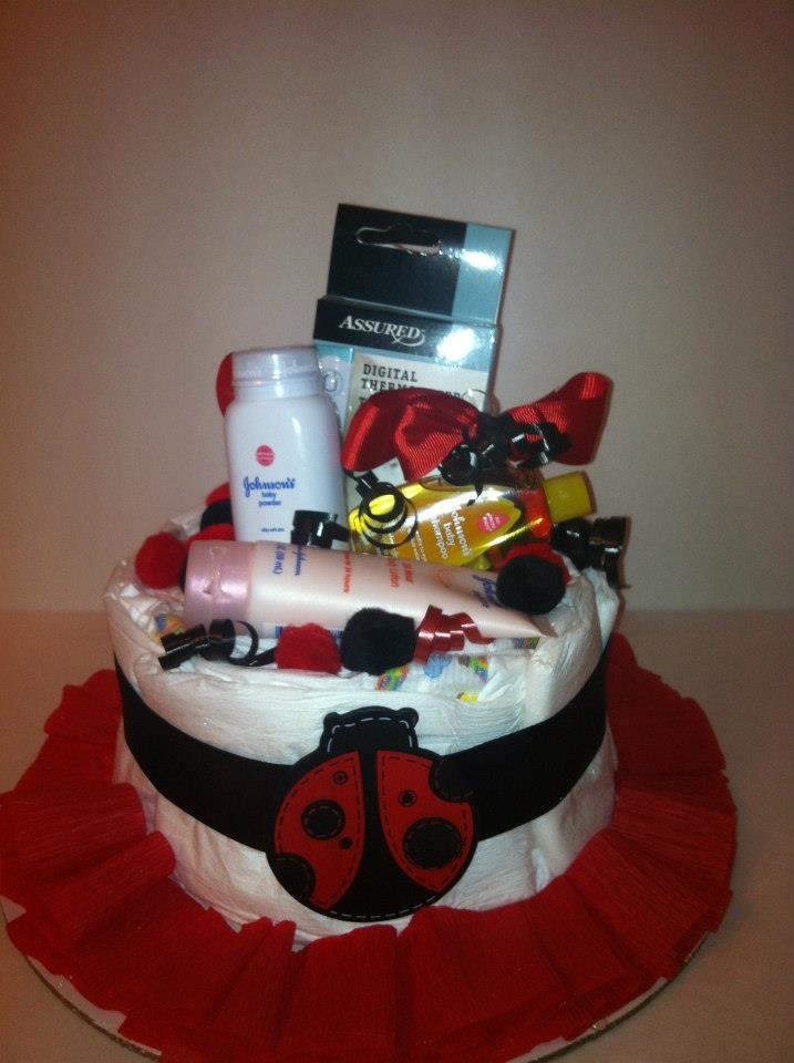 ladybug diaper cake