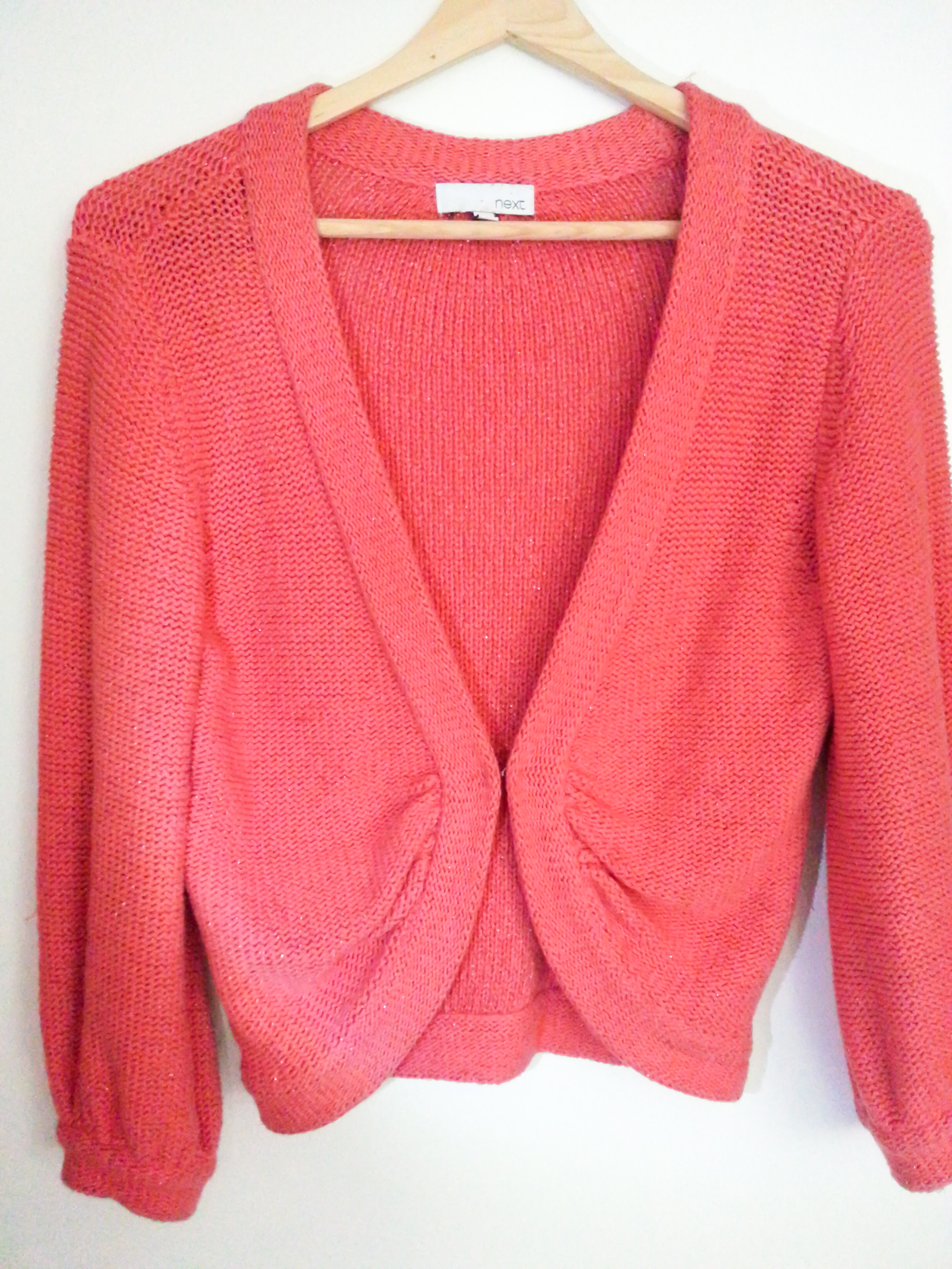 coral pink cardigan