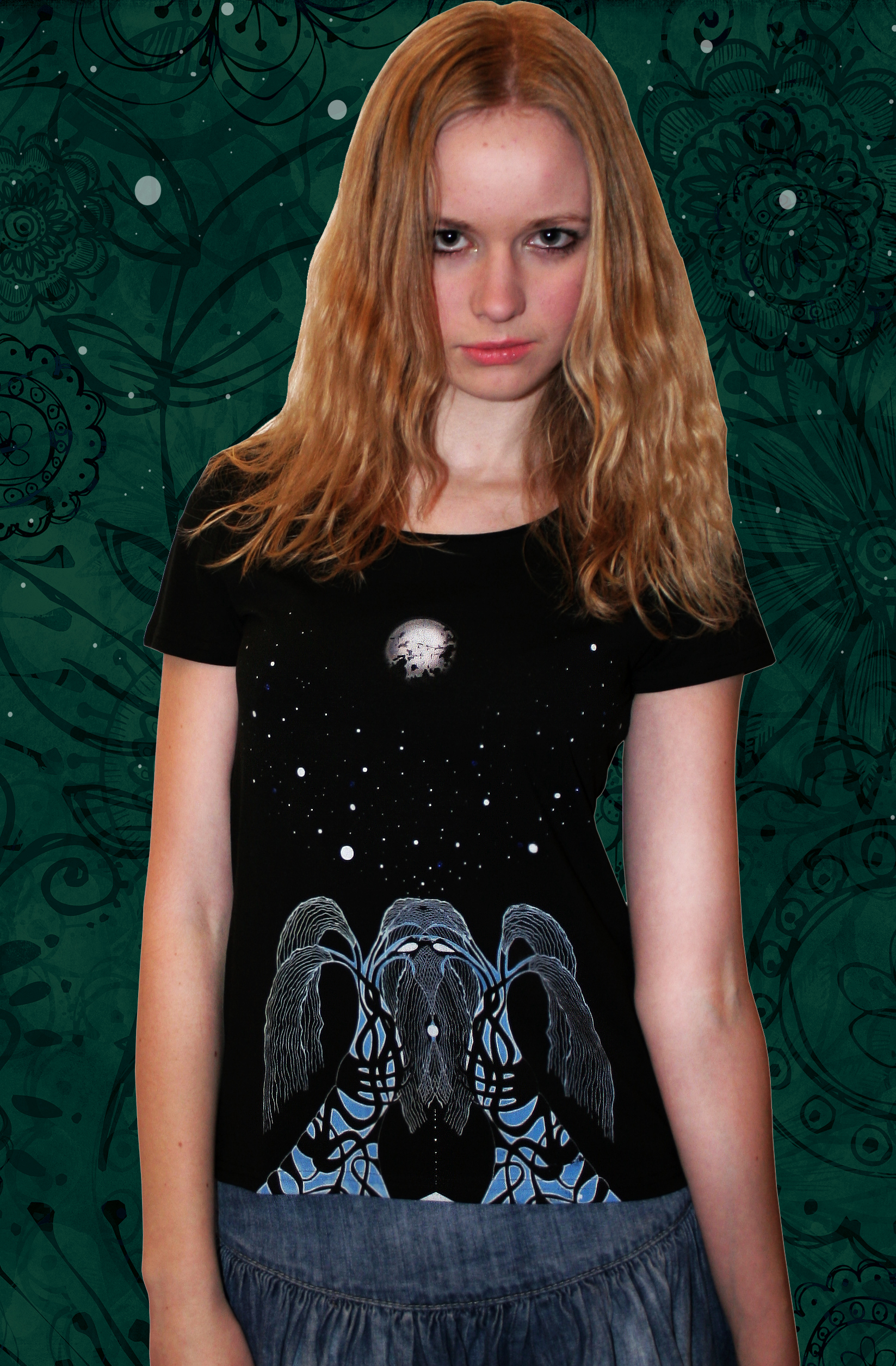 Blue Moon Dream Shaman Black T Shirt With Crystals Small Sold By Teaseage On Storenvy