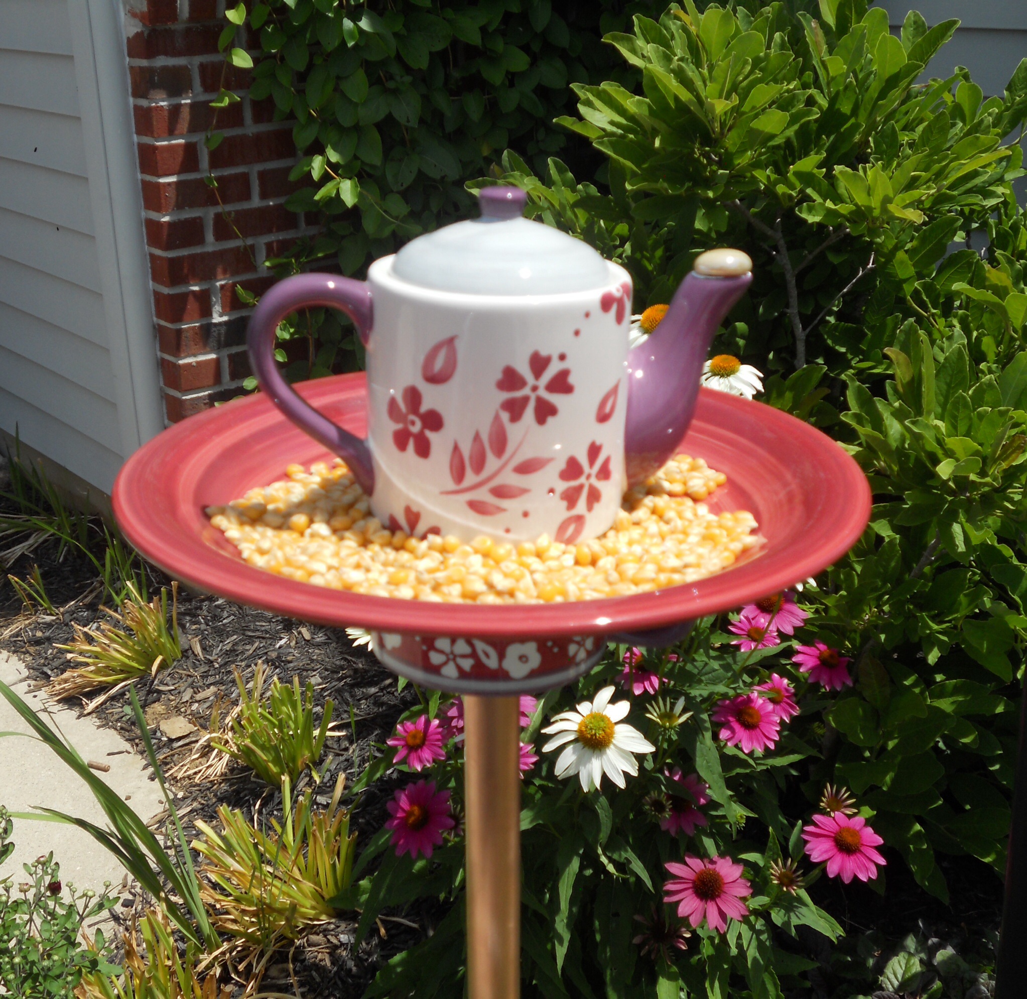 Whimsical Tea Pot And Cup Garden Art Bird Feeder On Storenvy