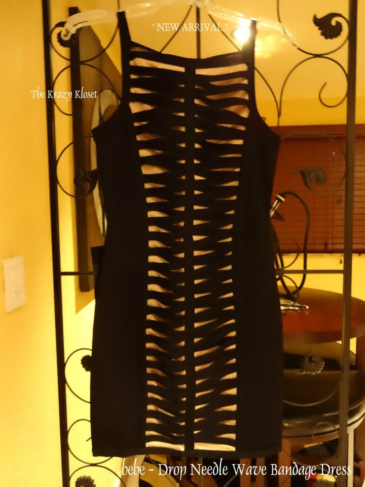 Bebe Drop Needle Wave Bandage Dress Black Nude Medium New With Sold By The Krazy Kloset On Storenvy