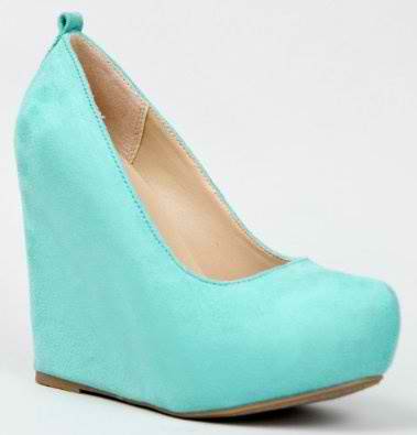 teal wedge heels