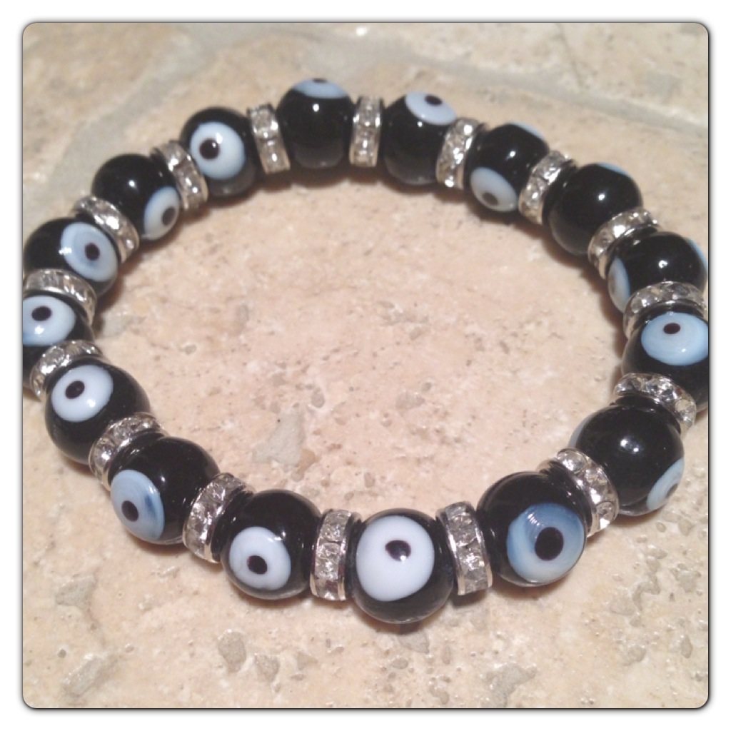 Black Stretch Evil Eye Bracelet Princess Armor Online Store Powered 