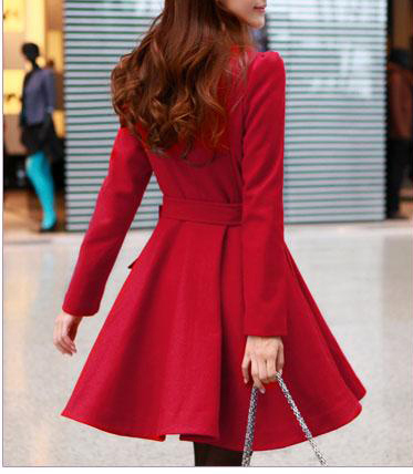 ladies red dress coats