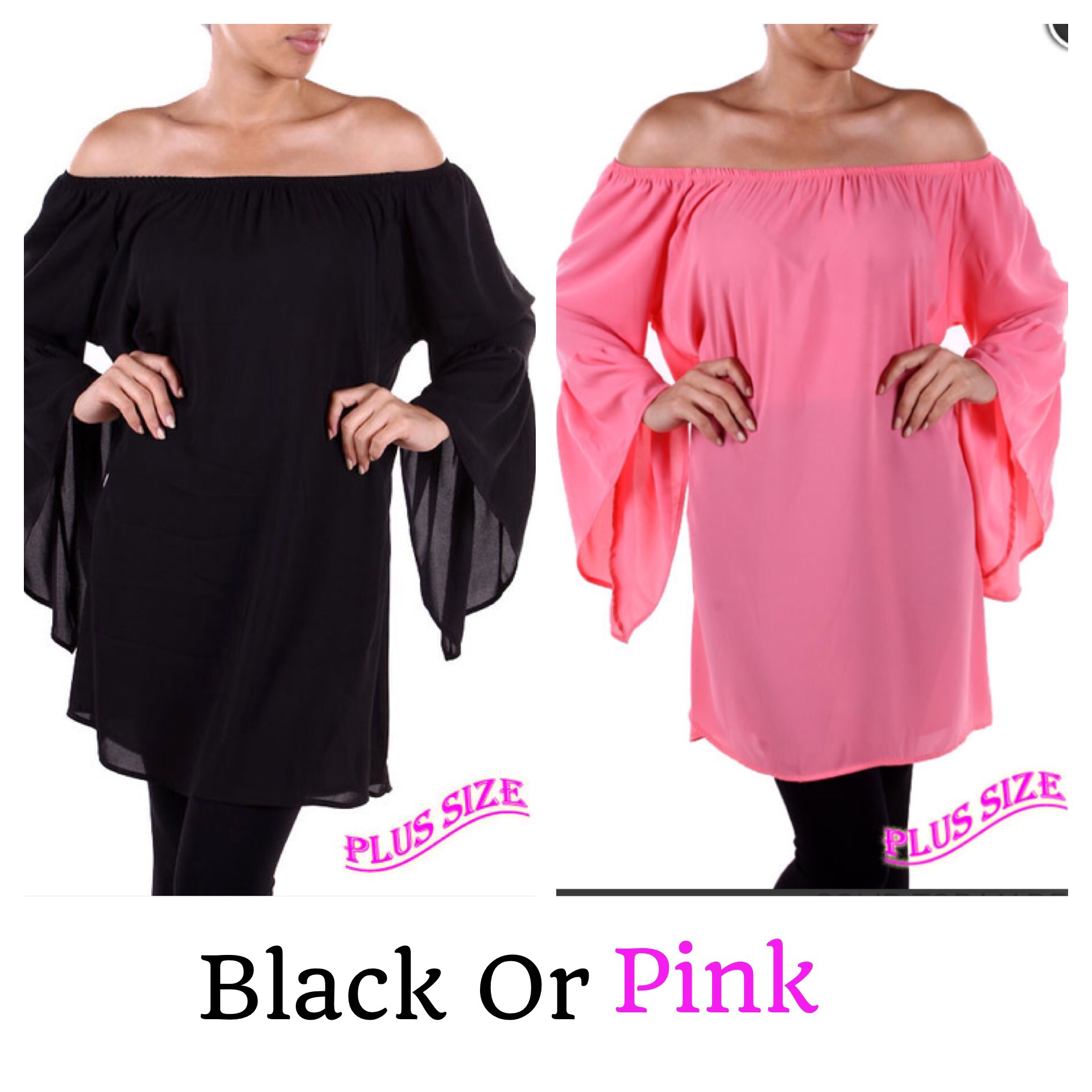 Plus size pink off the shoulder tops Clearance