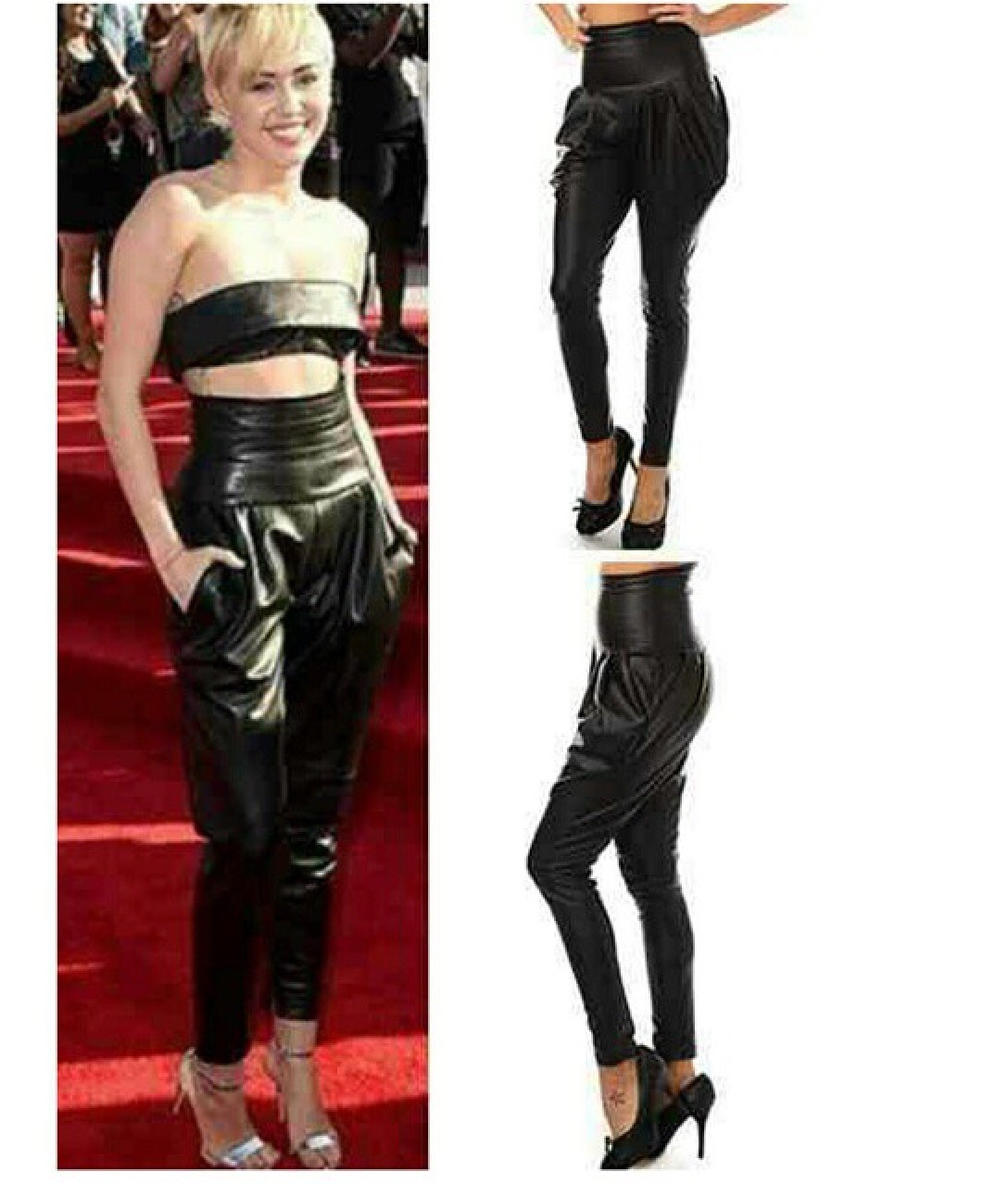 faux leather harem pants