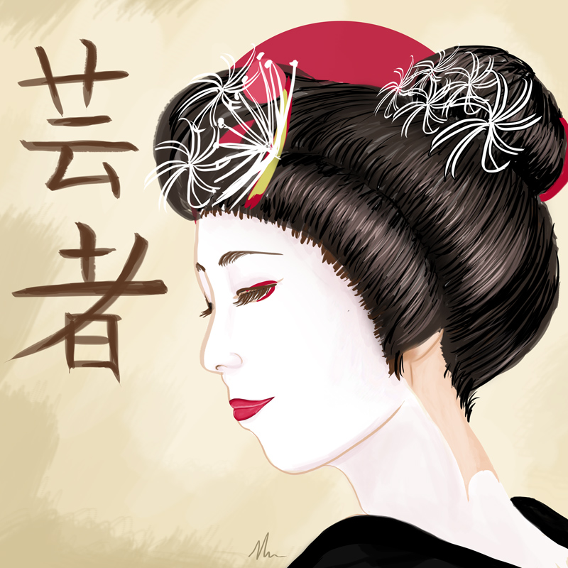 a muse in japan geisha art print nicole cleary s shop online store