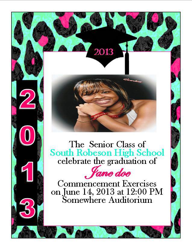 cheetah print graduation announcement 7 southern desktop