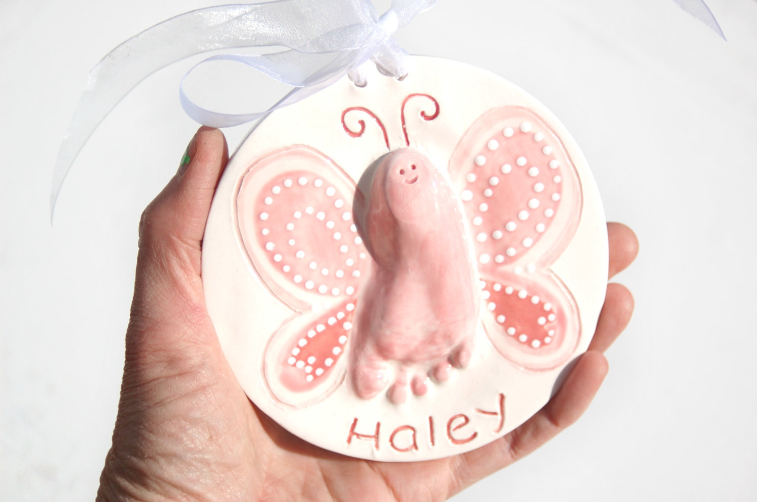 baby footprint ornament