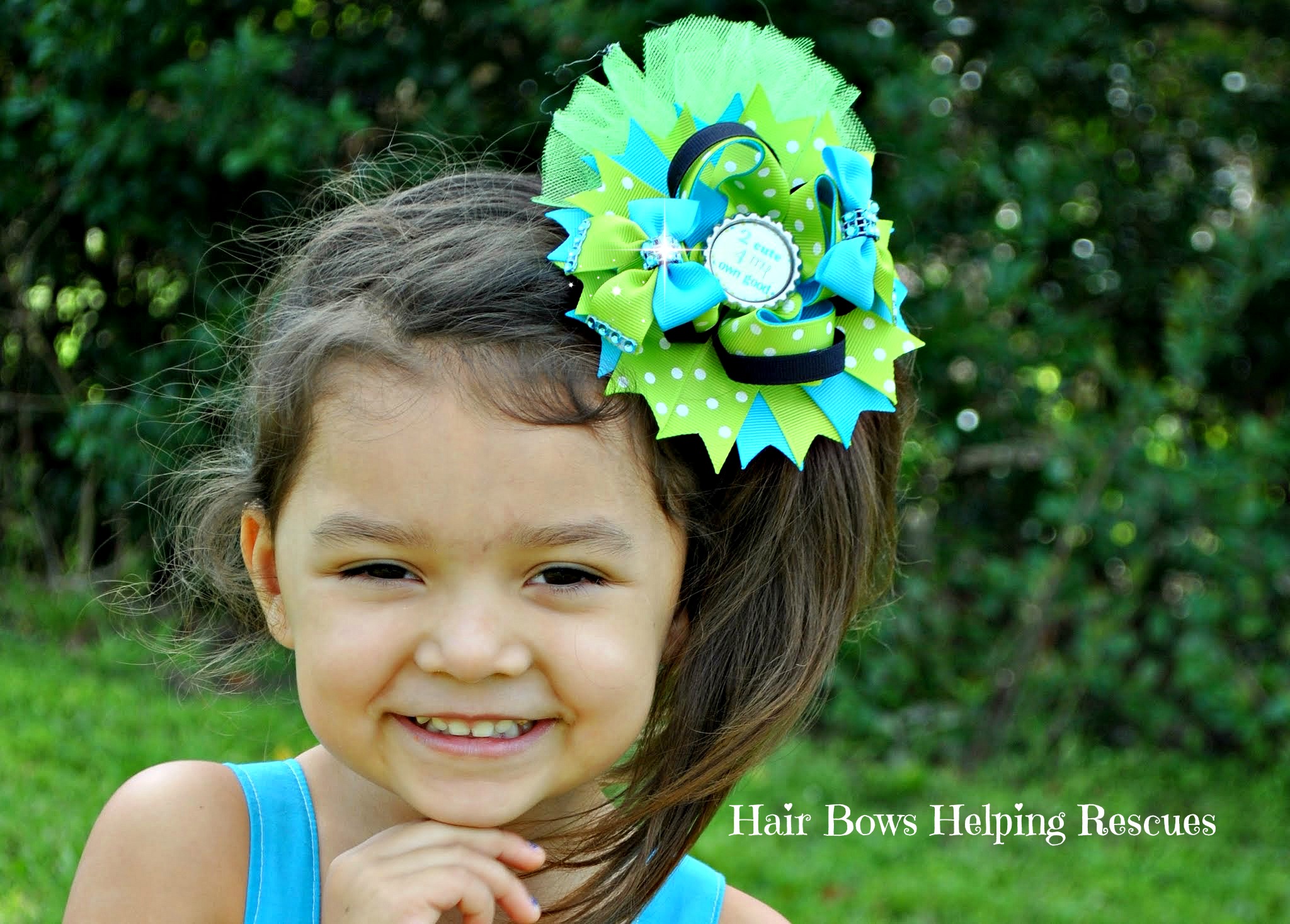 Turquoise Ott Bow Green Ott Hair Bow Cute Ott Hair Bow Baby