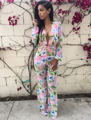 hawaiian print jumpsuit
