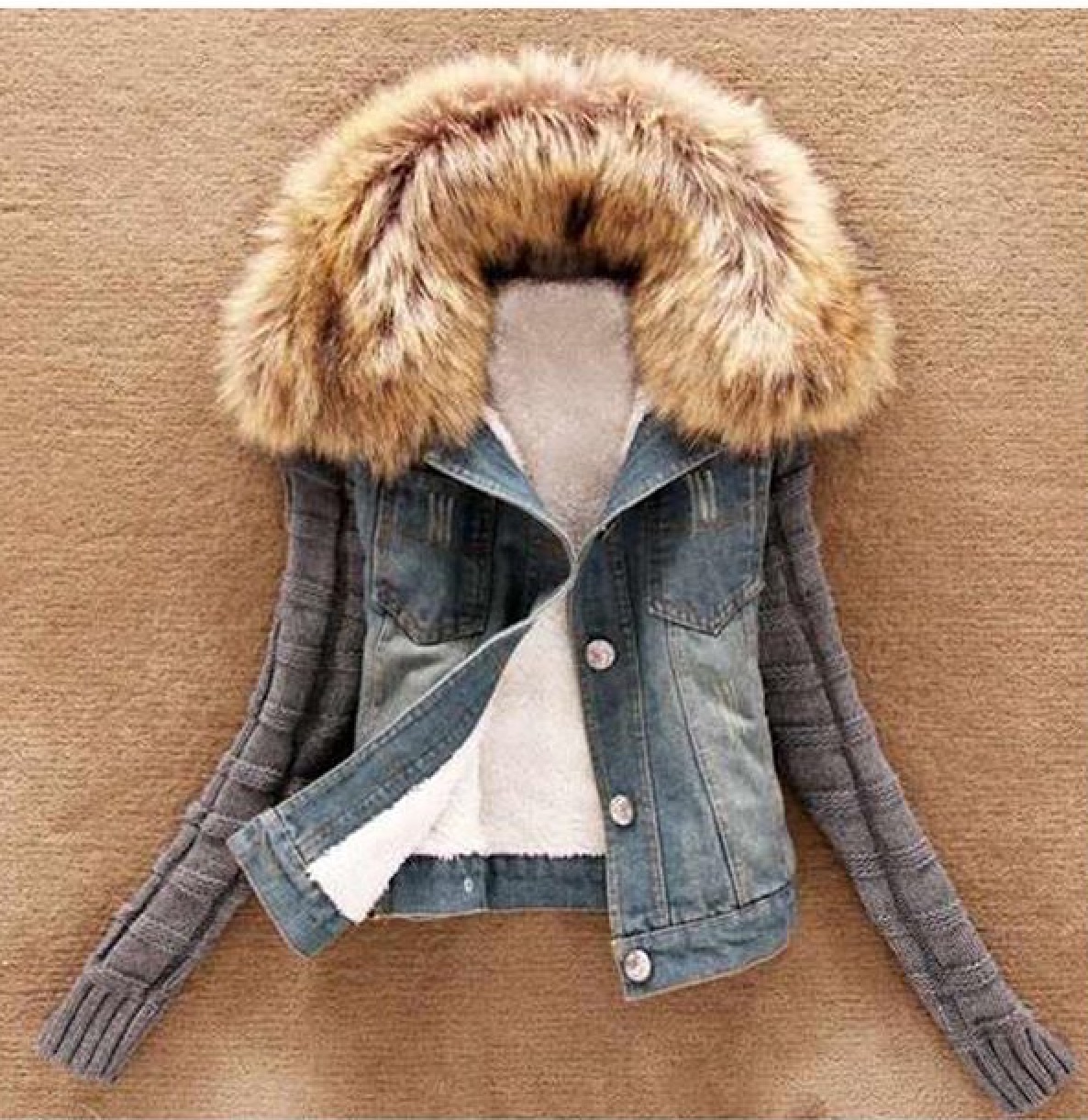 furry jean jackets