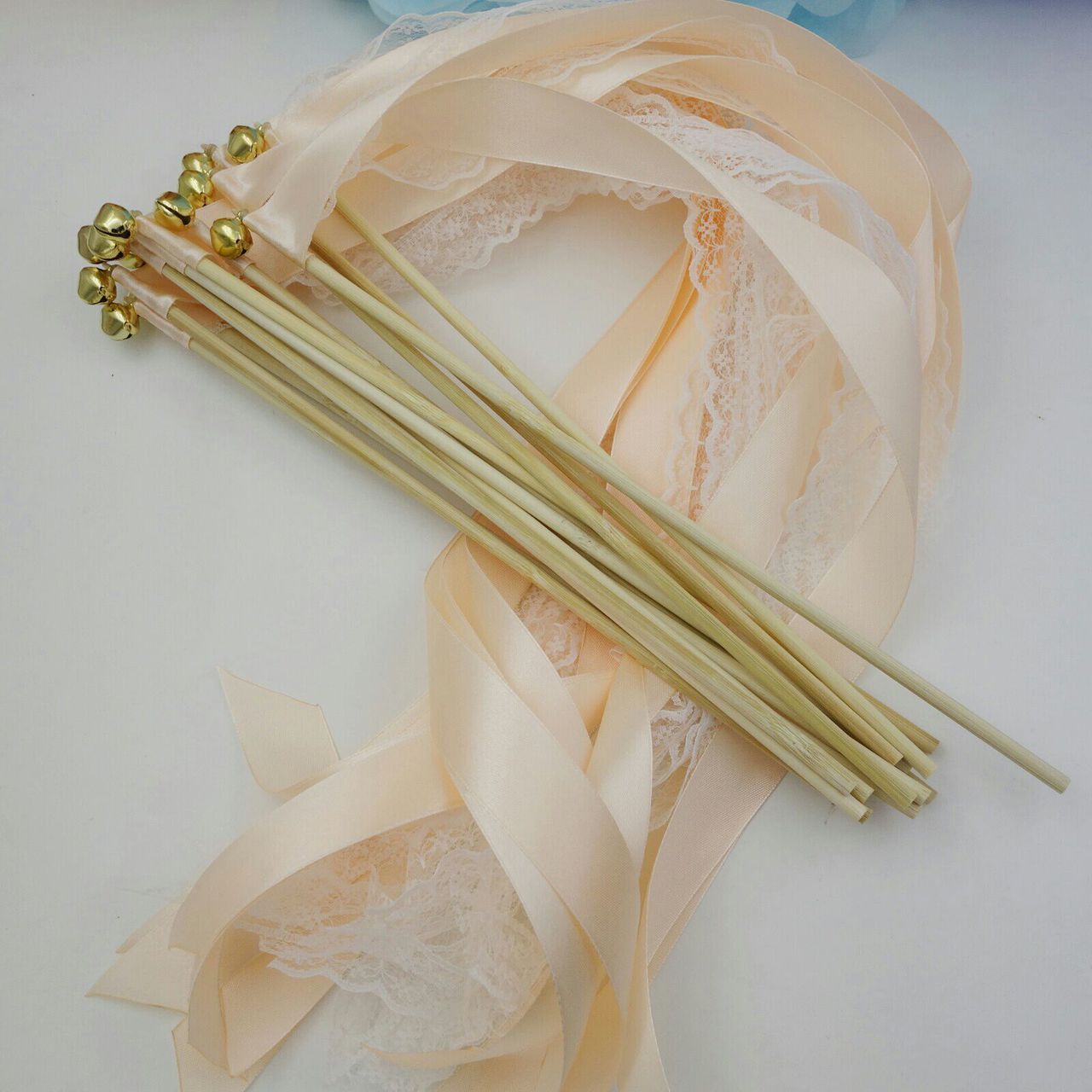 EinsSein 20x Wedding Wands Romantic olivgr/ün gr/ün Spalier Hochzeit Gl/ücksst/äbe St/äbe Spitze rund Kirche runde Holzst/äbe Gl/öckchen Konfetti Standesamt Holz