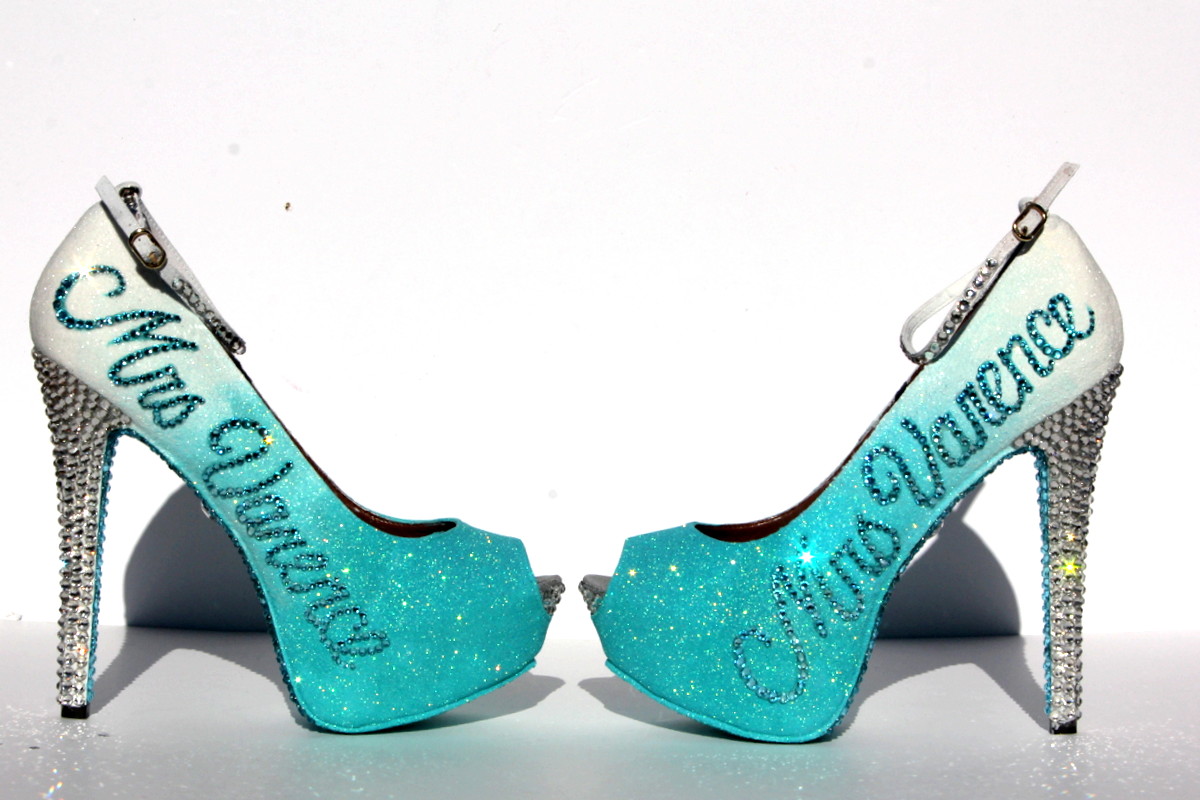 aqua wedding shoes