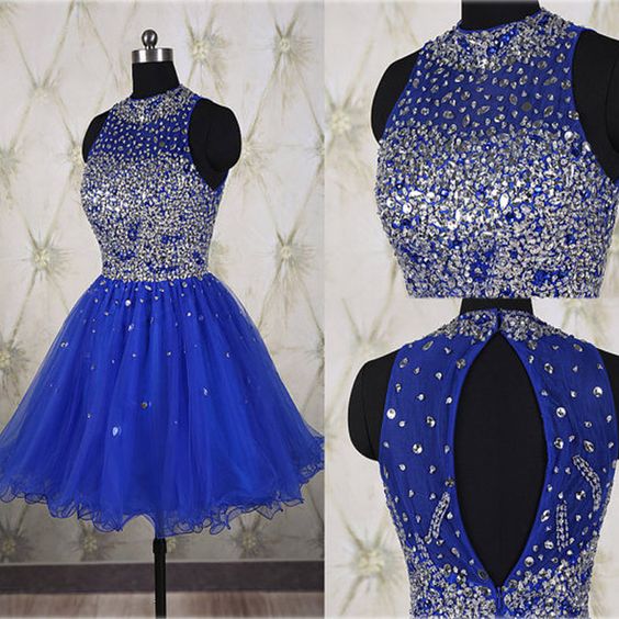 short blue quinceanera dresses