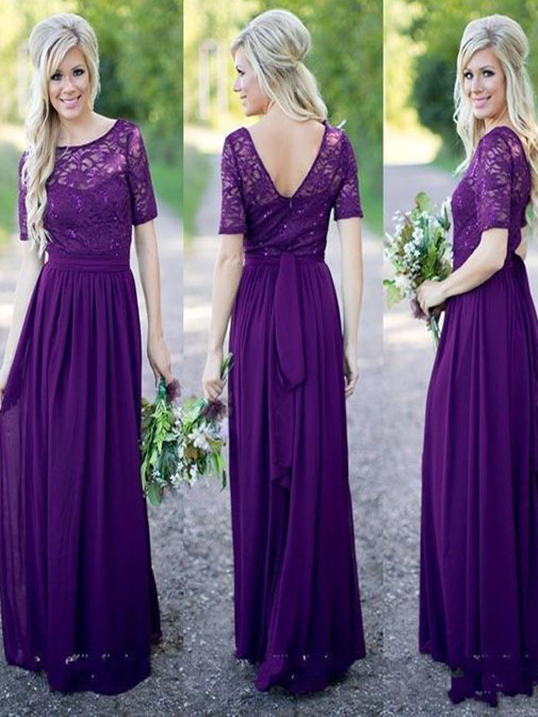 simple bridesmaid dresses with sleeves