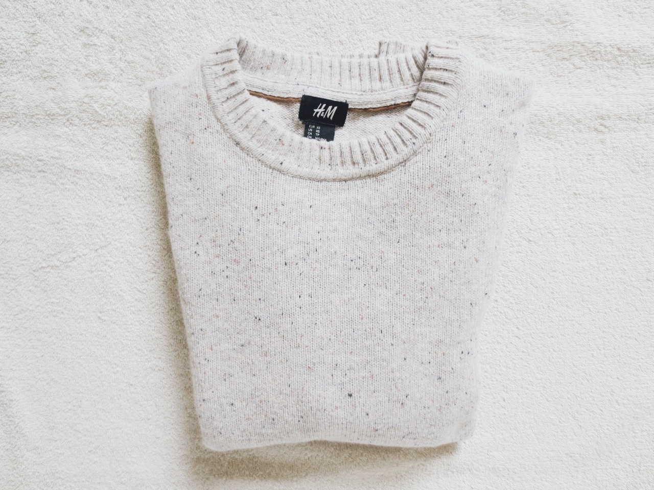 cream speckled sweater