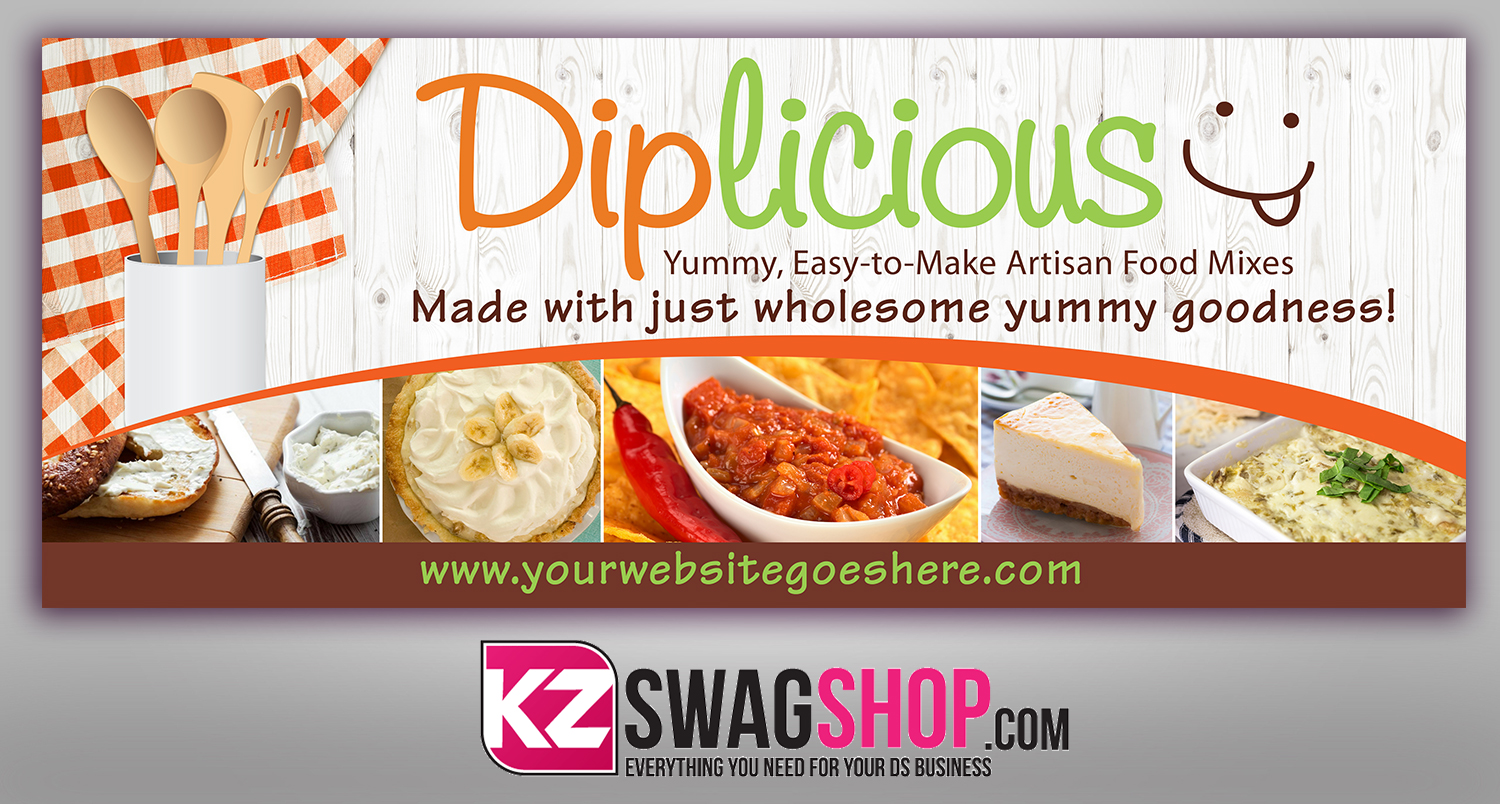 Diplicious with products Horizontal Vinyl Banner · KZ Creative