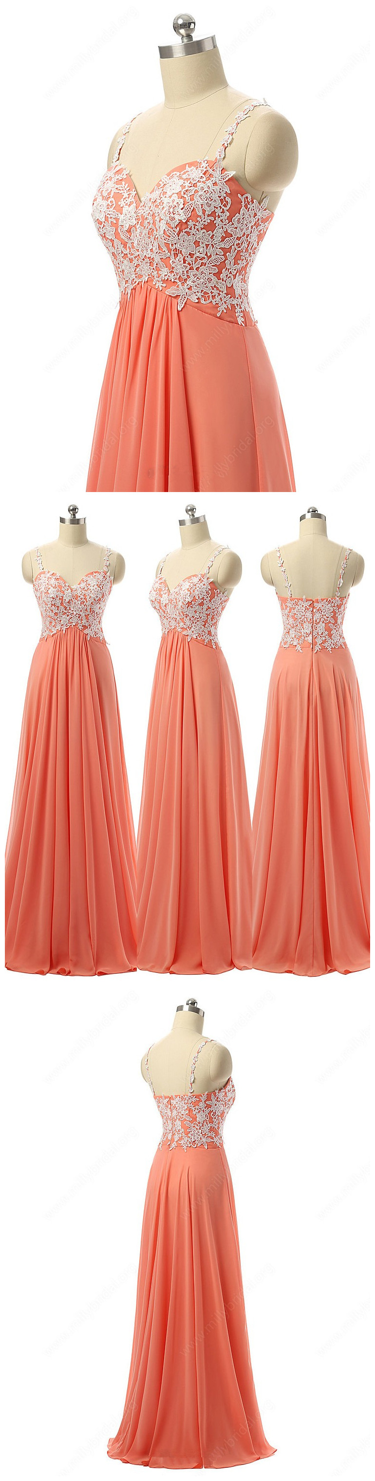 Orange Chiffon Prom Dress