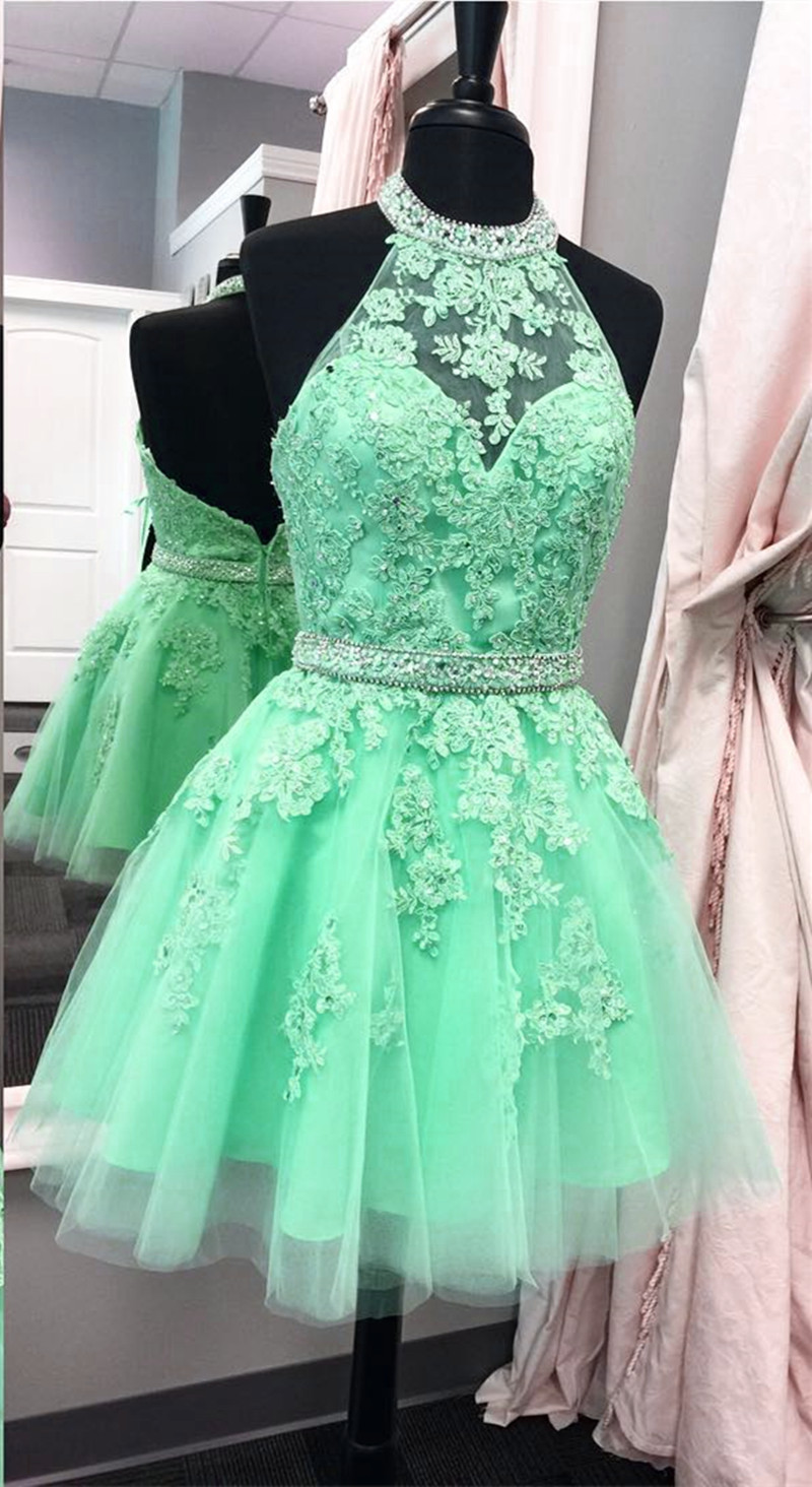 Short Halter Prom Dresses 2018