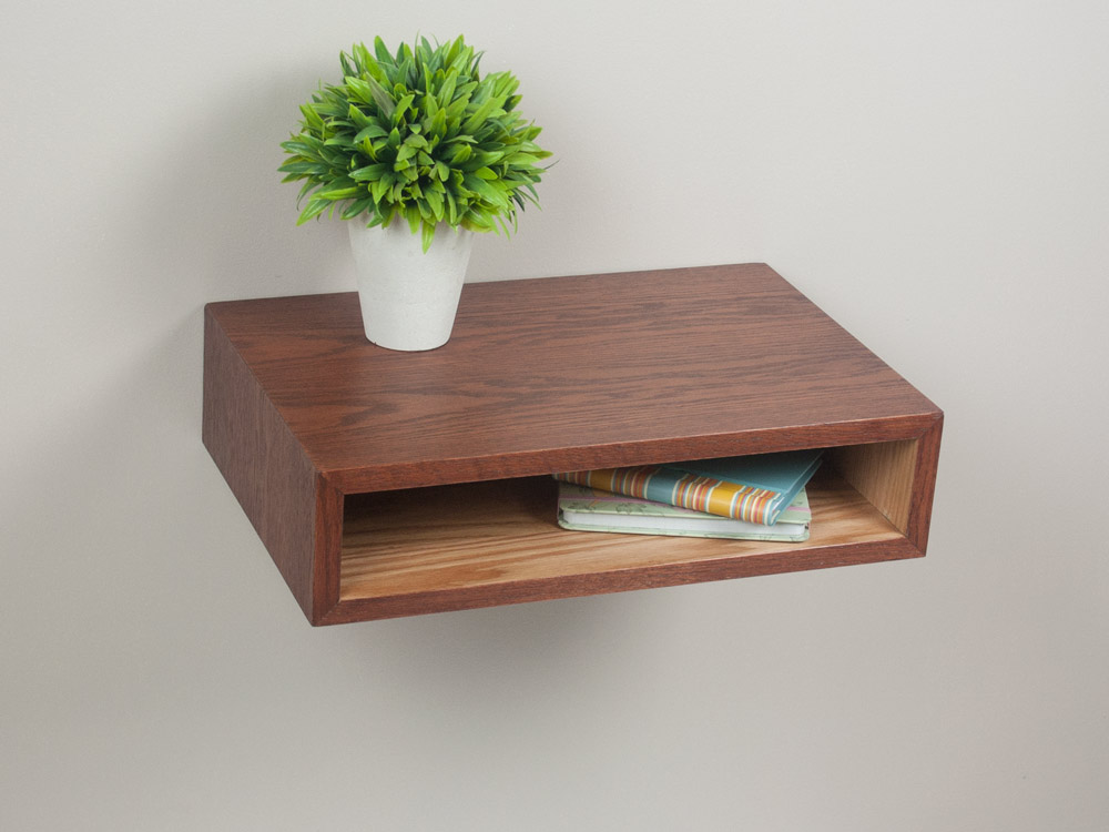 slim floating bedside table