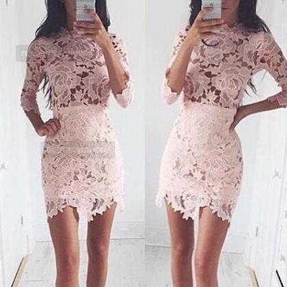 pink bodycon homecoming dress
