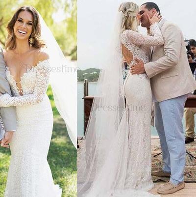 Sexy Lace Mermaid Wedding Dress Off The Shoulder Lace Long Sleeves Open Back Bride Dress Special Occasion Dress Online Store Powered By Storenvy