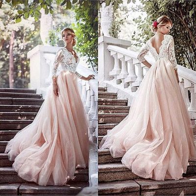 white gown full sleeve