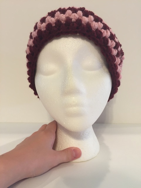 burgundy crochet hat