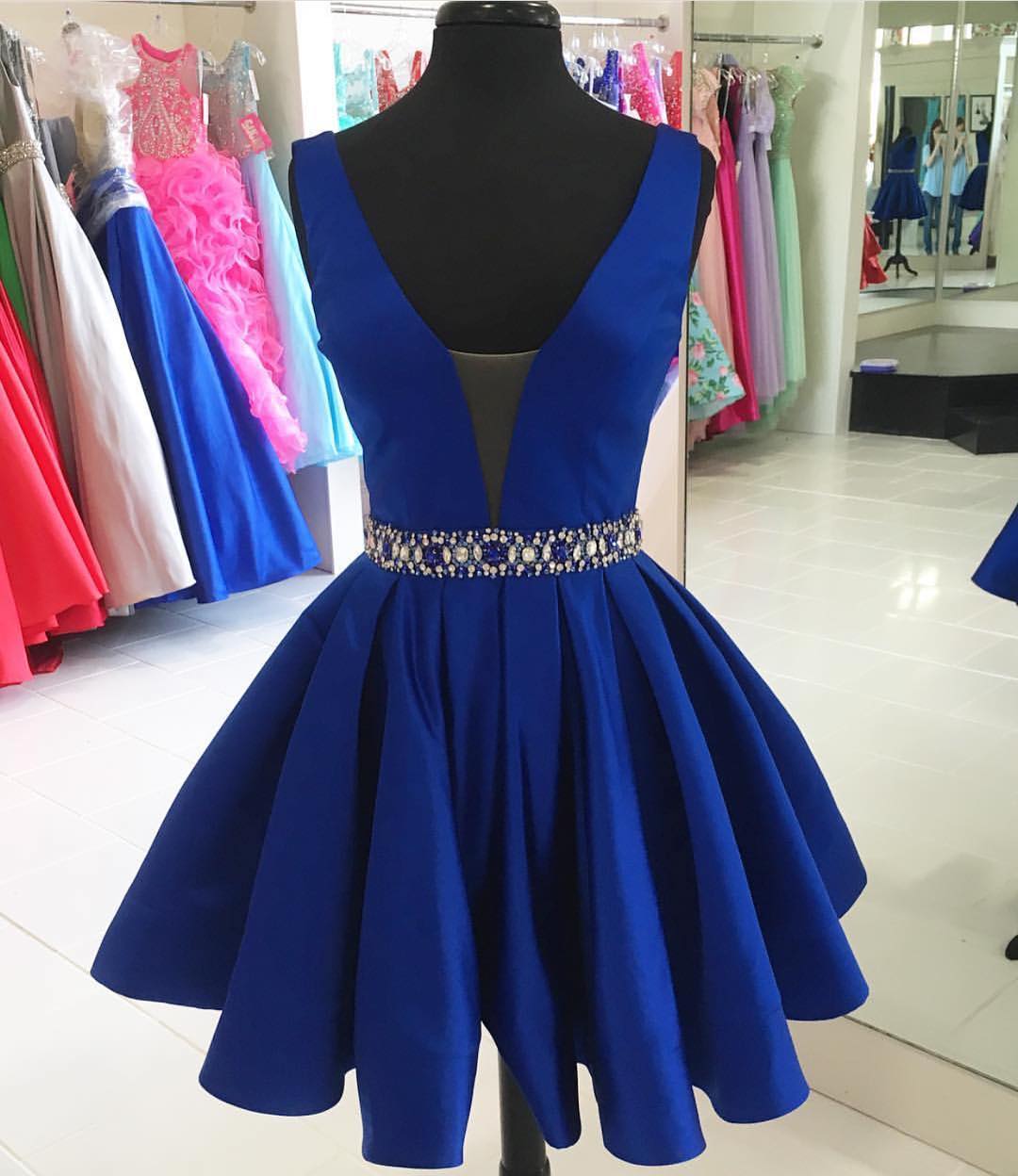 royal blue short dresses