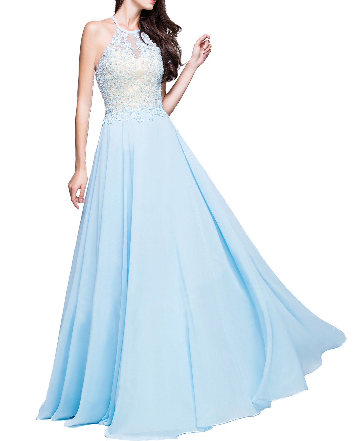 light blue evening gown